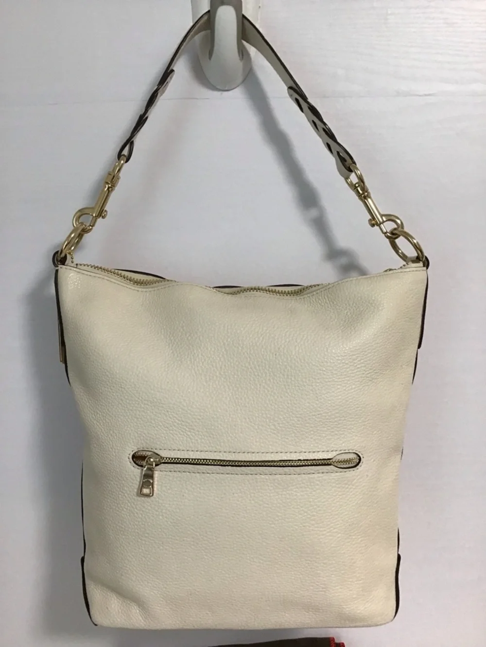 Coach Ivory  Chalk Leather Abby Duffle Shoulder Bag EUC Dustbag